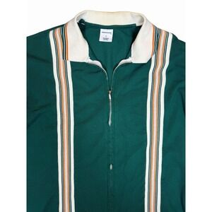 thisisneverthat Mens L Green Track Jacket Full Zip Striped Made Korea Streetwear